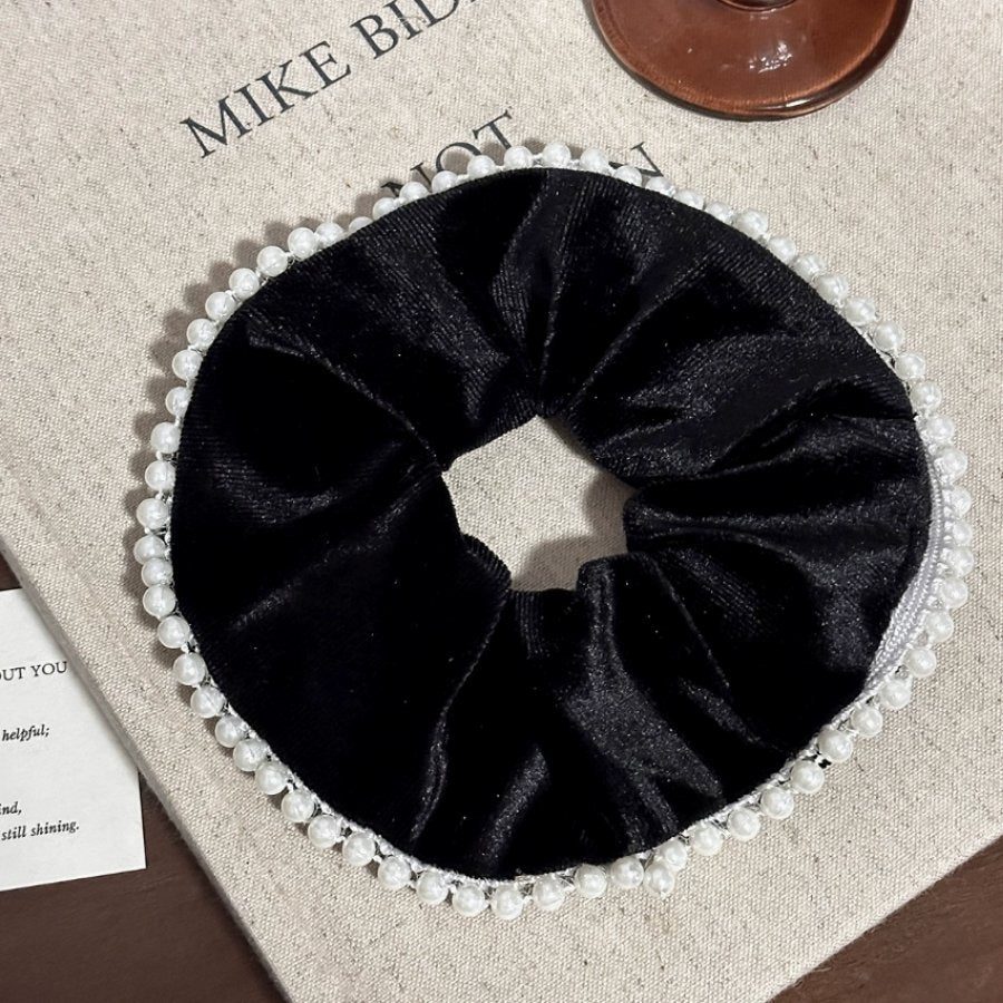 pearl trimmed scrunchies