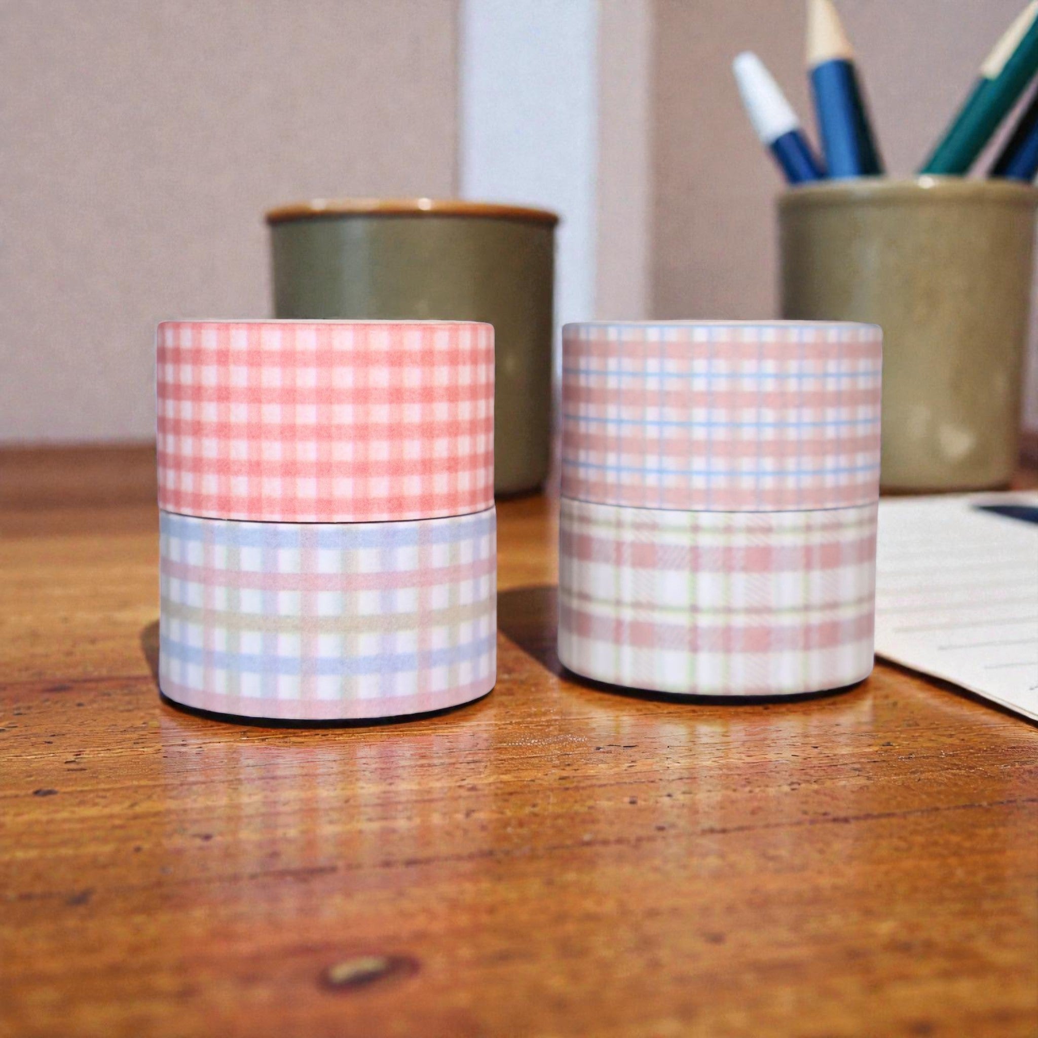Peach Blossom Grid Washi Tape