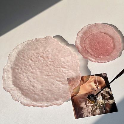 pink glaze glass plate