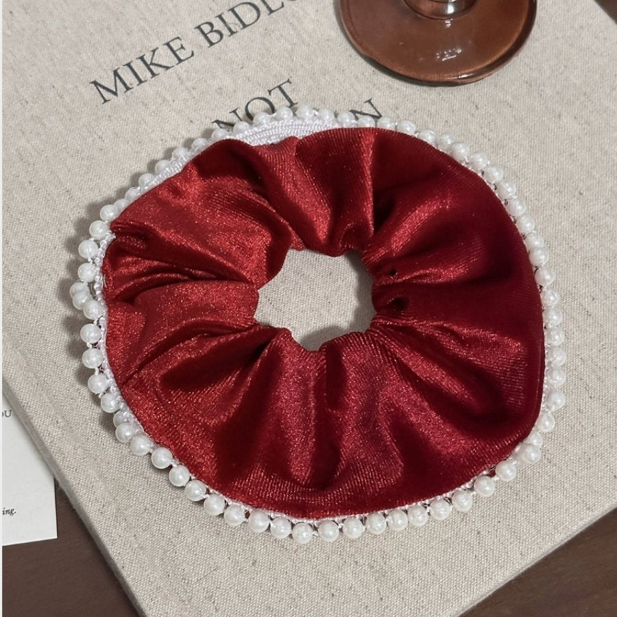 pearl trimmed scrunchies