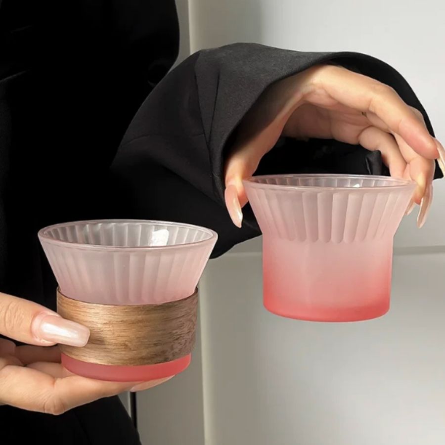 frosted glass cup