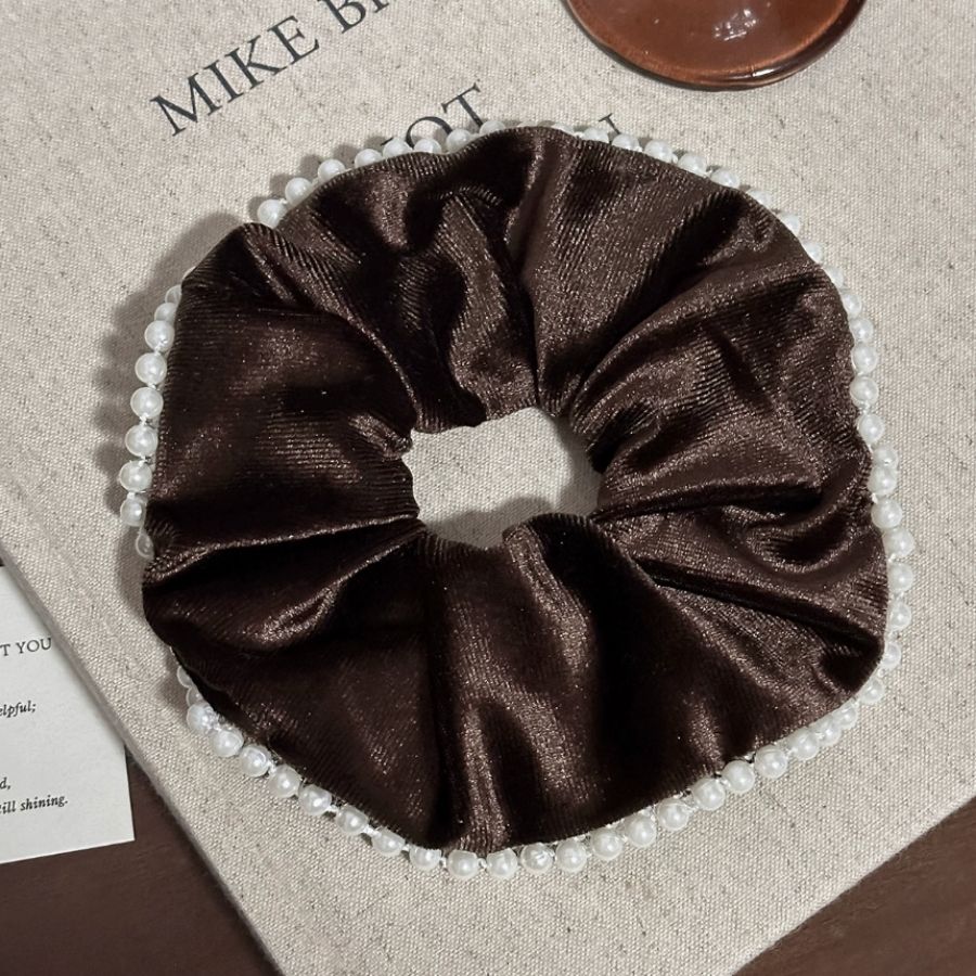 pearl trimmed scrunchies