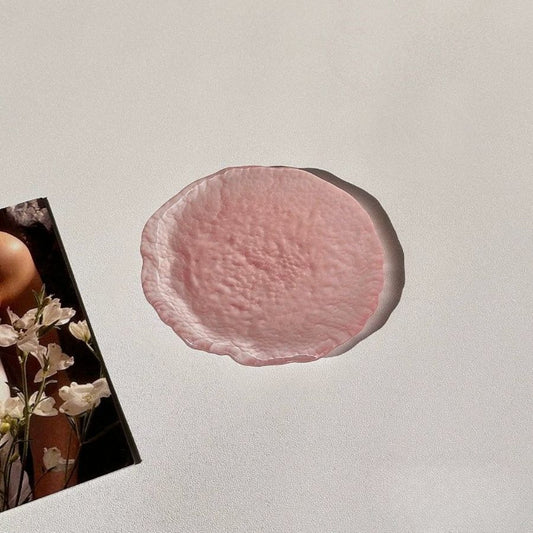 pink glaze glass plate