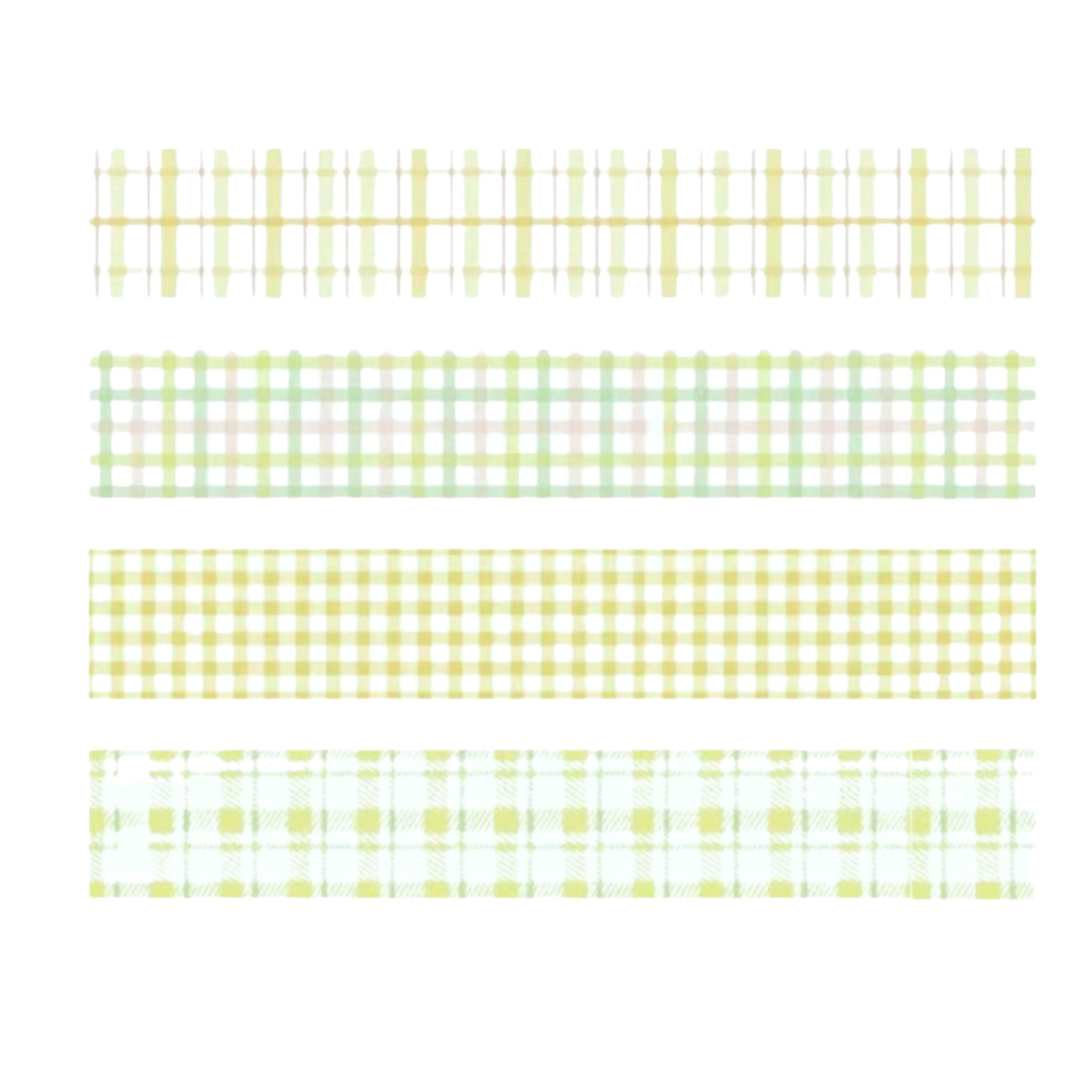 Lemon Green Tea Grid Washi Tape