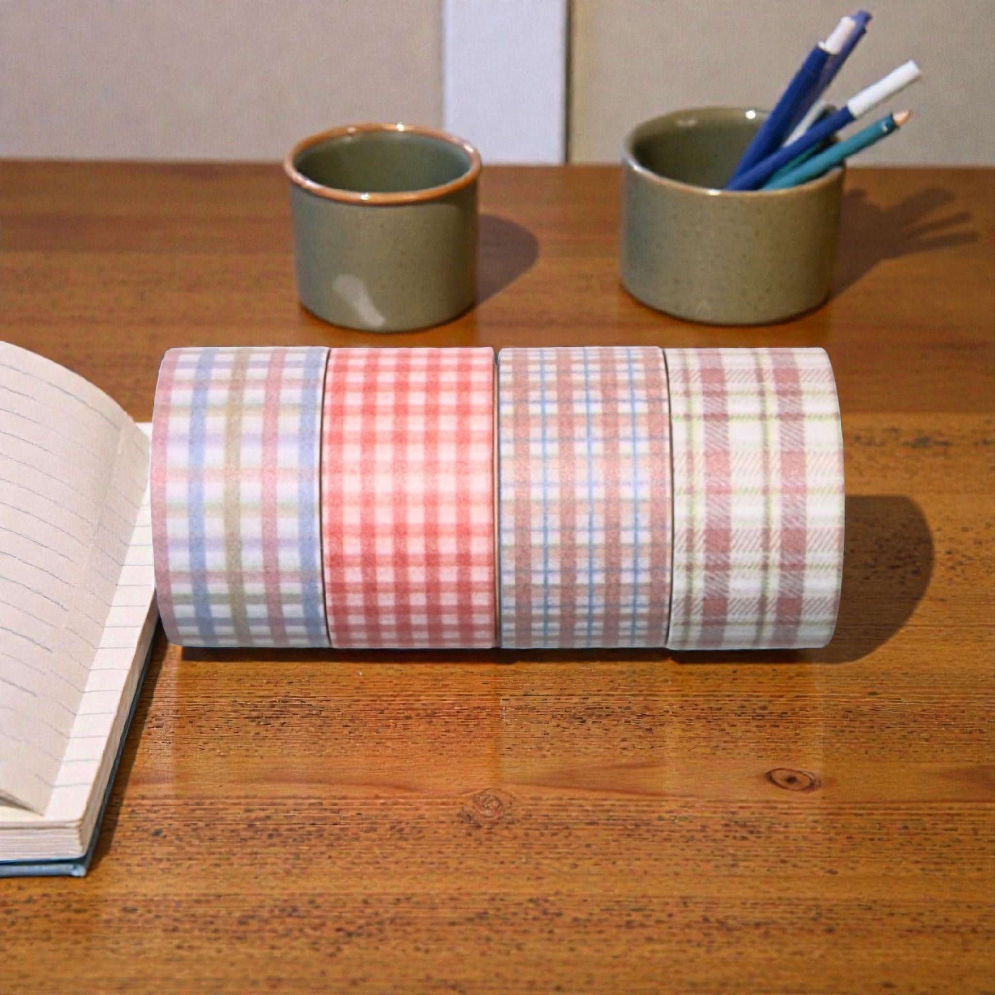 Peach Blossom Grid Washi Tape