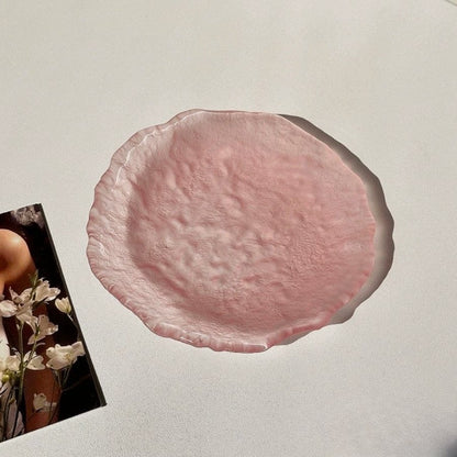 pink glaze glass plate