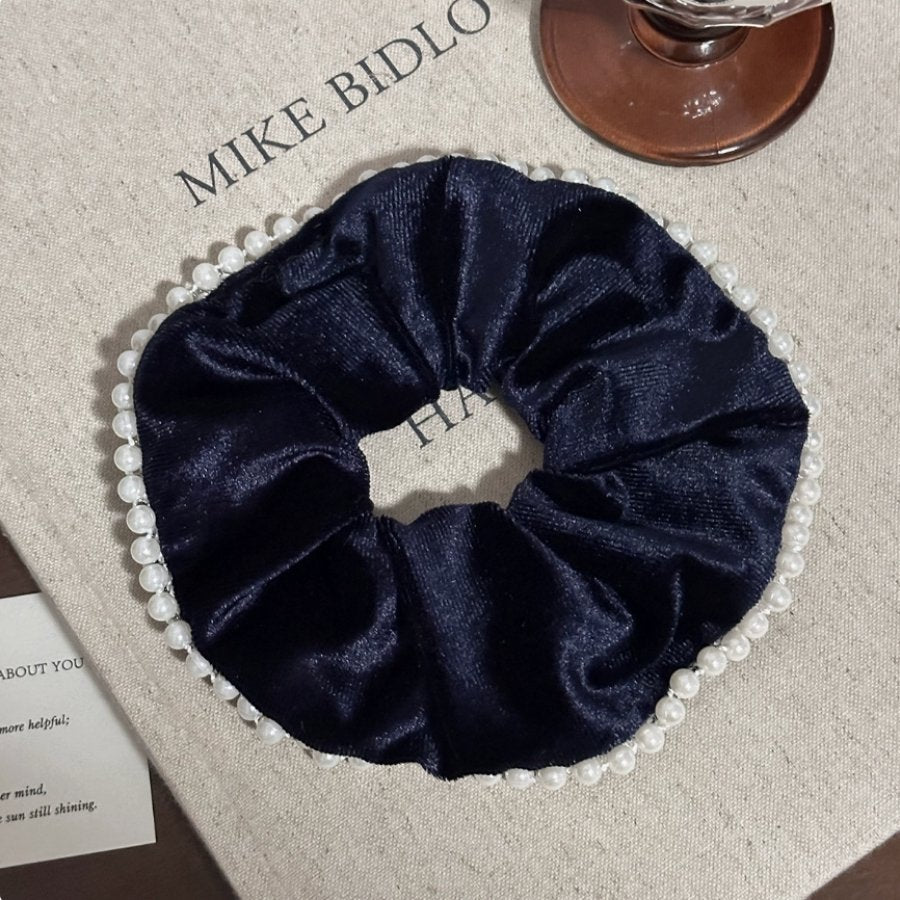 pearl trimmed scrunchies