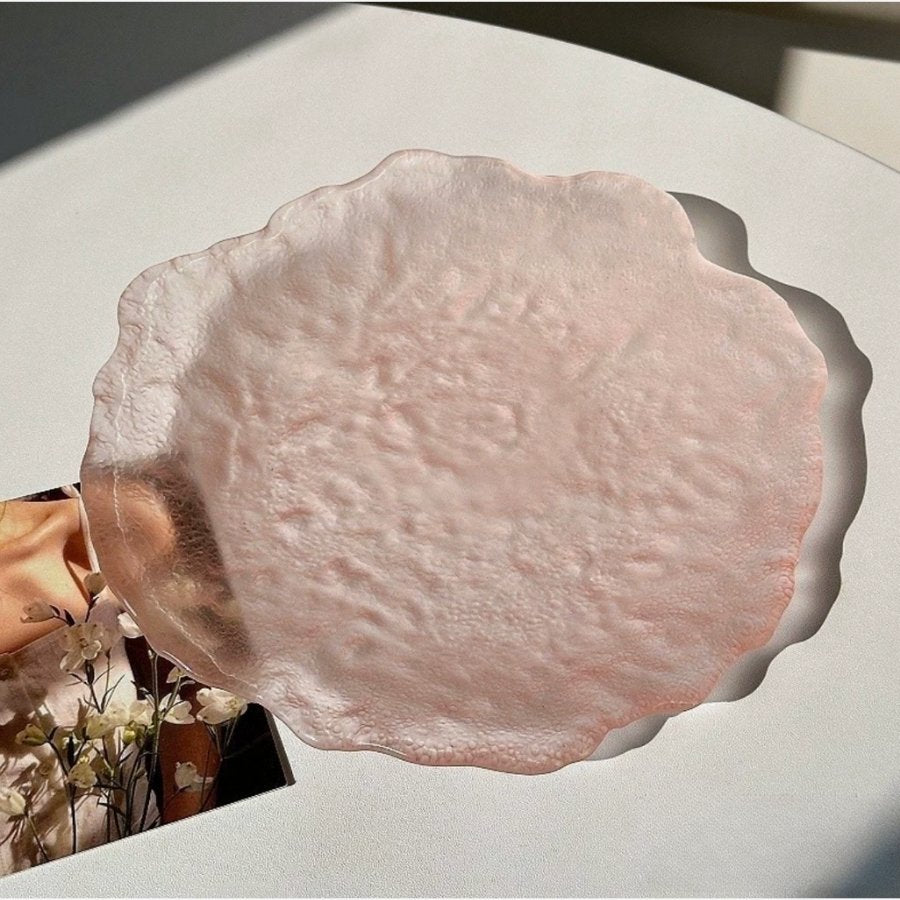 pink glaze glass plate