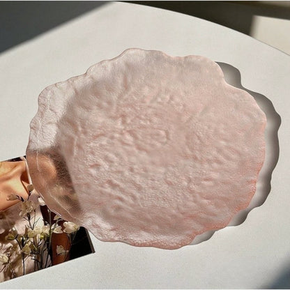 pink glaze glass plate