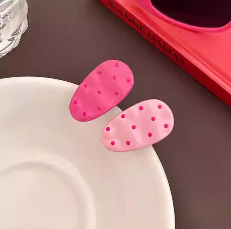 Polka Dot Oval Hair Clip