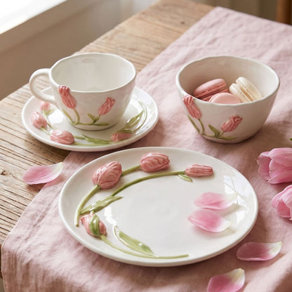  Pink Tulip Embossed Set