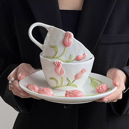  Pink Tulip Embossed Set